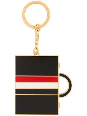 Брелок для ключей в форме чемодана Thom Browne. Цвет: черный