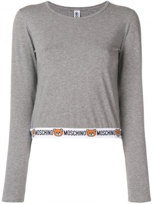 Пижама с логотипом Moschino. Цвет: серый