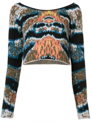 Укороченный свитер с тигровым принтом Baja East. Цвет: многоцветный
