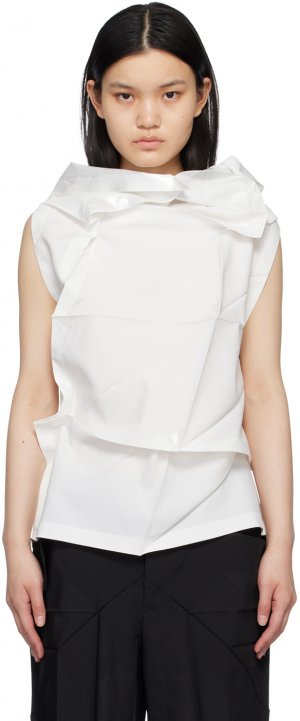 Белая стандартная блузка 132 5. Issey Miyake