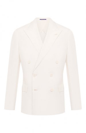 Пиджак из шелка и льна Ralph Lauren. Цвет: белый