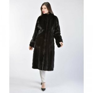 Пальто , норка, силуэт прямой, размер 40, черный Manakas Frankfurt. Цвет: черный
