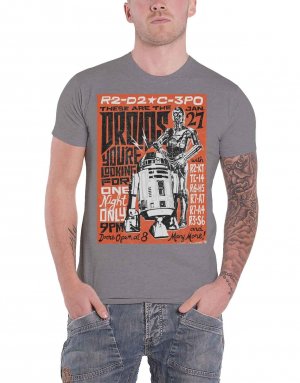 Футболка с плакатом «Droids Rock» , серый Star Wars