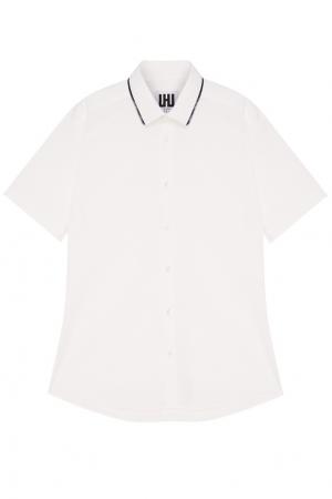 Белая рубашка с короткими рукавами LES HOMMES URBAN. Цвет: белый