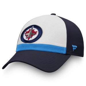 Мужская гибкая кепка из джерси с логотипом белого/темно-синего цвета Winnipeg Jets Breakaway Current Fanatics