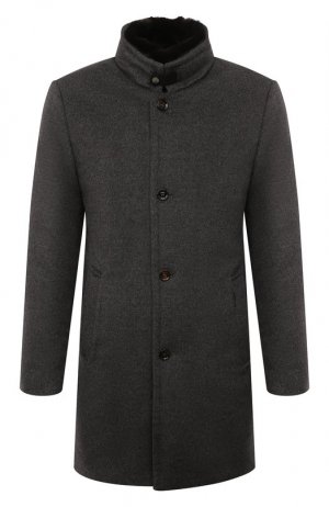 Пальто из шерсти и кашемира Bond-FUR-LE Moorer. Цвет: серый
