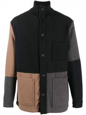 Пальто в стиле колор-блок Maison Flaneur. Цвет: серый