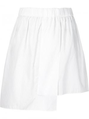 Асимметричная юбка в полоску Maison Rabih Kayrouz. Цвет: белый