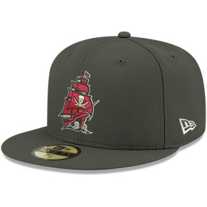 Мужская приталенная шляпа New Era Pewter Tampa Bay Buccaneers Omaha с альтернативным логотипом 59FIFTY