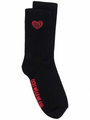 Heart-motif ribbed socks Gcds. Цвет: черный