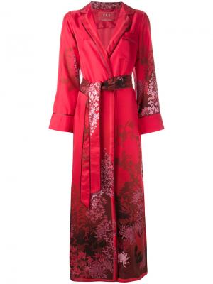 Пальто-кимоно с цветочным принтом F.R.S For Restless Sleepers. Цвет: красный