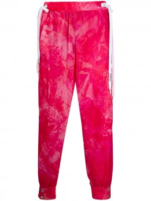 Спортивные брюки с кулиской и принтом тай-дай Khrisjoy. Цвет: розовый