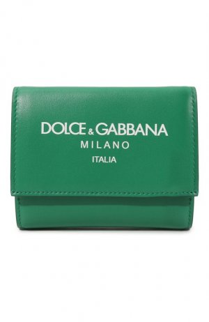 Кожаное портмоне Dolce & Gabbana. Цвет: зелёный