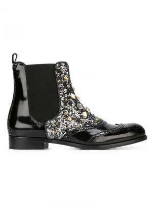 Ботинки челси с пайетками Dolce & Gabbana. Цвет: чёрный