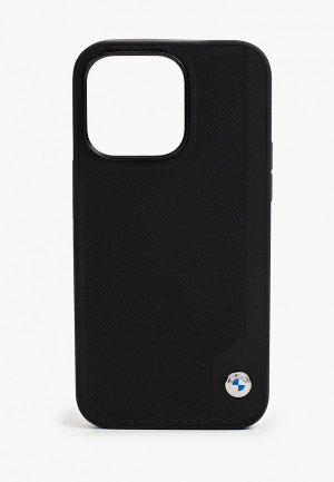 Чехол для iPhone BMW 13 Pro, Signature Genuine leather Seat Debossed Hard Black. Цвет: черный