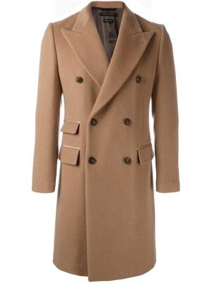 Двубортное пальто Marc Jacobs. Цвет: телесный