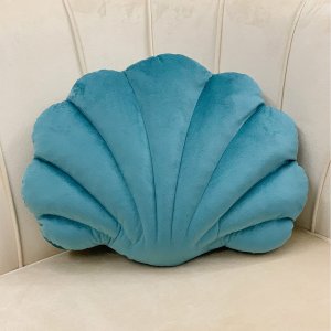 Декоративная подушка в форме раковины SHEIN. Цвет: бирюзовый