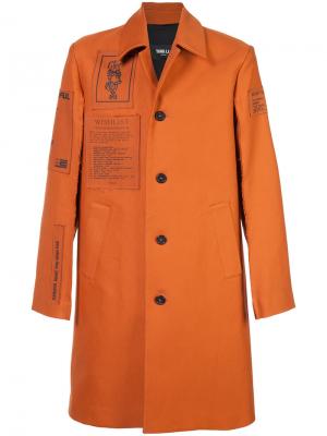 Однобортное пальто Yang Li. Цвет: жёлтый и оранжевый