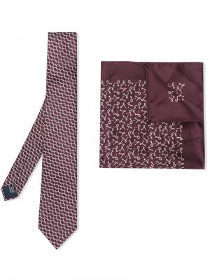 Галстук и шарф с принтом Lanvin. Цвет: красный