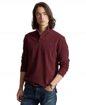 Мужская рубашка-поло классического кроя из сетчатой ​​ткани с длинными рукавами , мульти Polo Ralph Lauren