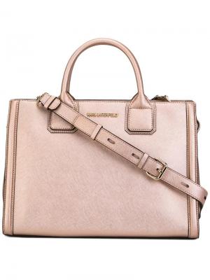Большая сумка-тоут Karl Lagerfeld. Цвет: розовый и фиолетовый