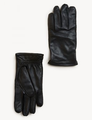 Кожаные перчатки на кашемировой подкладке , черный Autograph