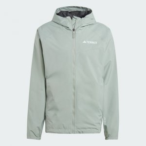Куртка-дождевик Terrex Multi 2l, серебристо-зеленый Adidas