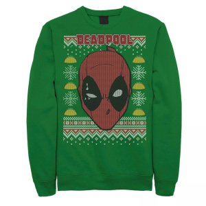 Мужская флисовая рубашка Deadpool Ugly Christmas Marvel