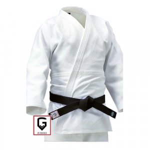 Кимоно для дзюдо с поясом, размер 170-175, белый Mizuno. Цвет: белый