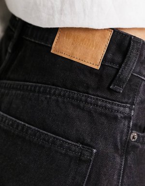 Черные джинсовые шорты с завышенной талией Rowe Weekday