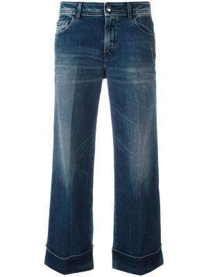 Укороченные расклешенные джинсы The Seafarer. Цвет: синий