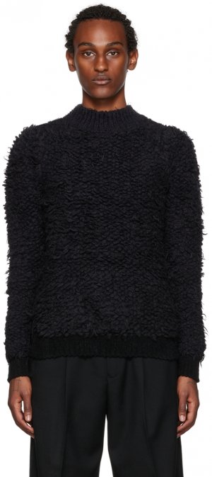 Черный нейлоновый свитер Dries Van Noten