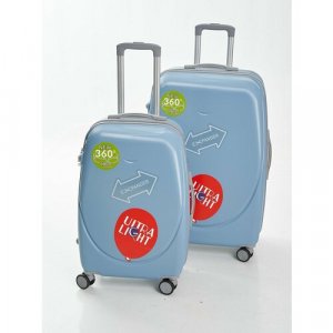 Комплект чемоданов Ультра ЛАЙТ, 2 шт., 65 л, размер S/M, небесно-голубой Ultra Light