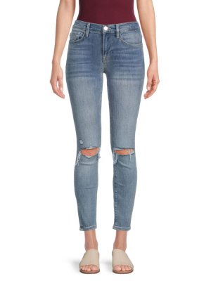 Укороченные джинсы скинни с потертостями , цвет Kincord Rinse Frame