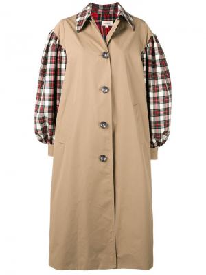 Пальто с контрастными рукавами Isa Arfen. Цвет: нейтральные цвета