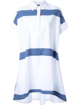 Полосатое платье-рубашка IM Isola Marras I'M. Цвет: белый