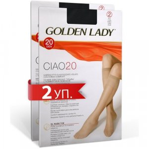 Гольфы , 20 den, 4 пары, размер 0 (one size) черный Golden Lady. Цвет: бежевый