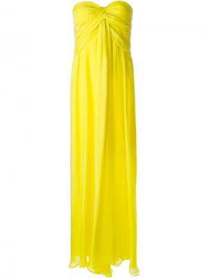 Вечернее платье без бретелек MSGM. Цвет: желтый