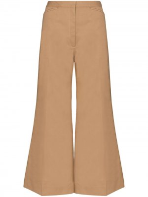 Укороченные брюки широкого кроя Lemaire. Цвет: коричневый