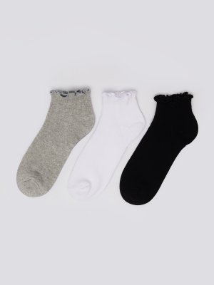 Набор укороченных носков (3 пары в комплекте) zolla. Цвет: черный