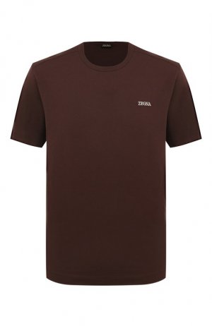 Хлопковая футболка Zegna. Цвет: бордовый