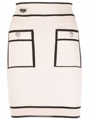 Короткая юбка Lurex в двух тонах Philipp Plein. Цвет: бежевый