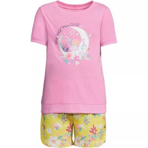 Пижамный комплект с футболкой и шортами Lands' End для девочек 2–16 лет Lands'