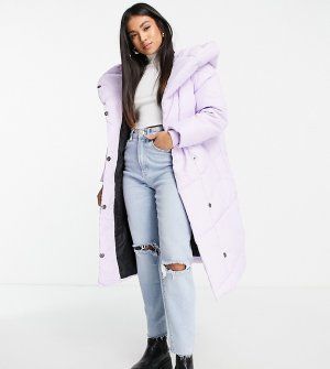 Удлиненное дутое пальто сиреневого цвета -Фиолетовый цвет Noisy May Petite