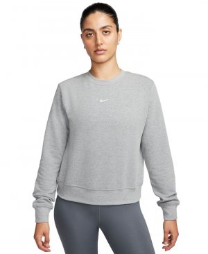 Женская толстовка из френч терри Dri-FIT One с круглым вырезом , серый Nike