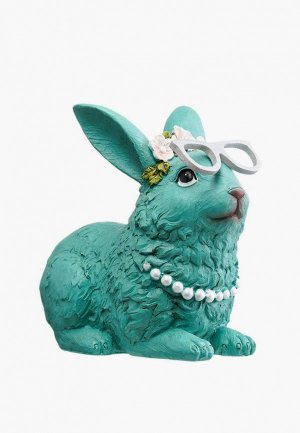 Фигурка декоративная Decogallery Кролик 17х18 см. Цвет: зеленый
