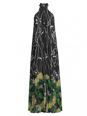 Плиссированное платье Anika с воротником халтер , черный Ungaro