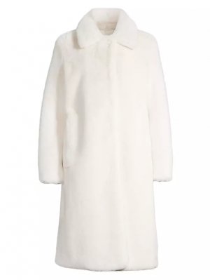 Объемное пальто из искусственного меха , белый Donna Karan New York