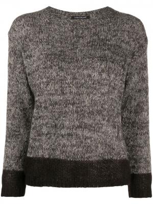 Двухцветный свитер с круглым вырезом Luisa Cerano. Цвет: коричневый