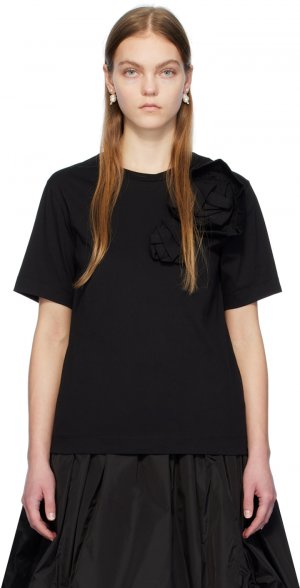 Черная футболка с прессованной розой Simone Rocha